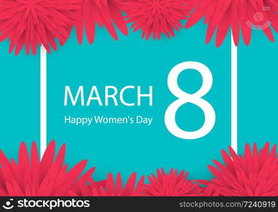 Abstract floral greeting card. Happy Women&rsquo;s Day. Vector illustration.