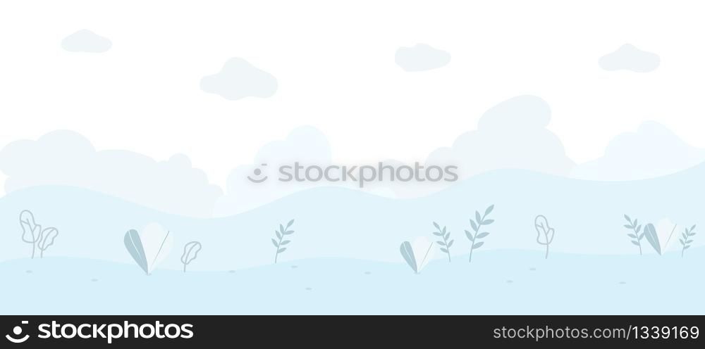 Abstract Floral Natural Seamless Cartoon Flat Texture Vector Background Illustration Pattern with Small Leaves Different Shapes on Ground Positive Concept Banner with Copy Space for Motivational Text. Abstract Floral Natural Seamless Cartoon Texture