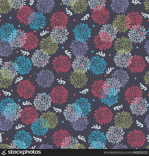 Abstract Floral Orange Green Blue And Brown Pattern