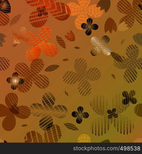 Abstract floral pattern in orange and brown tint. Ideal for textiles, packaging, paper printing, simple backgrounds and textures.