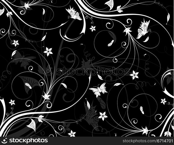 Abstract floral pattern, vector