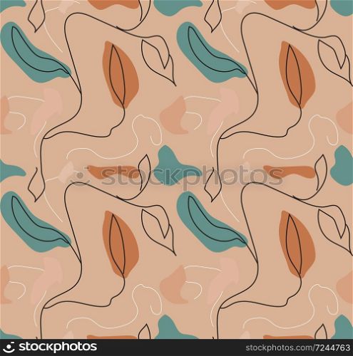 Abstract floral seamless pattern in modern retro hipster style. Vector illustration.. Abstract floral seamless pattern in modern retro hipster style. Vector illustration