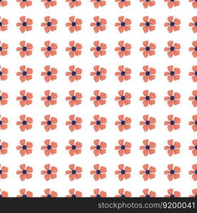 Abstract floral seamless pattern in simple style. Chamomile flower endless background. Summer for fabric, textile print, wrapping, cover. Vector illustration. Abstract floral seamless pattern in simple style. Chamomile flower endless background.