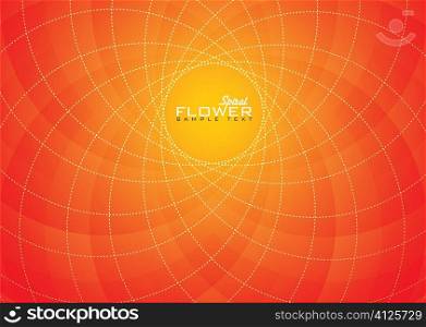 Abstract floral spiral background in orange and yellow with copyspace
