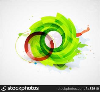 Abstract floral vector circle background