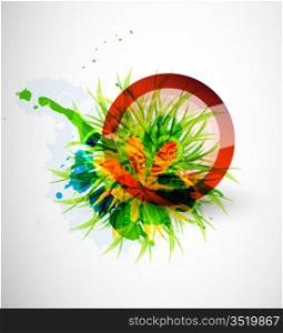 Abstract floral vector circle background