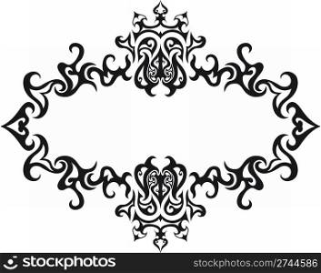 Abstract floral vector frame background in Victorian style