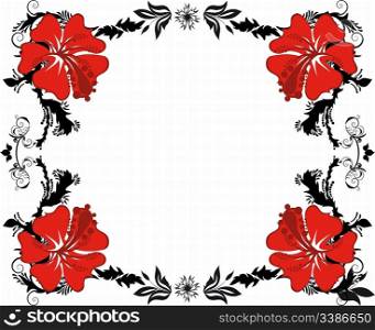 Abstract floral vector frame background in Victorian style