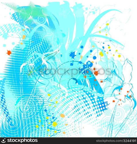 abstract floral watercolour background, vector illustration