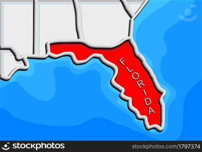 abstract florida map and blue ocean