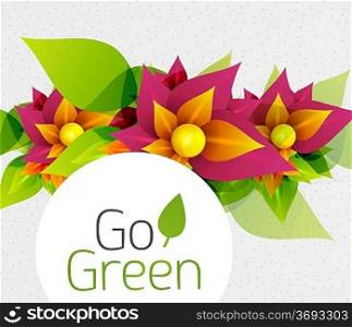Abstract flower design. Go Green concept