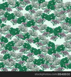 Abstract flower line seamless pattern. Delicate floral vintage outline endless background. Retro style. Design for fabric, textile print, wrapping, cover. Vector illustration. Abstract flower line seamless pattern. Delicate floral vintage outline endless background. Retro style.