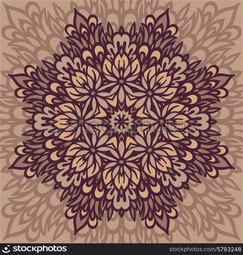 Abstract Flower Mandala. Decorative background. Vector illustration.