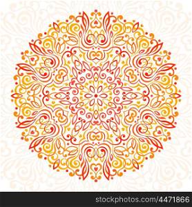 Abstract Flower Mandala. Decorative ethnic element for design.. Abstract Flower Mandala. Decorative ethnic element for design. Vector illustration.