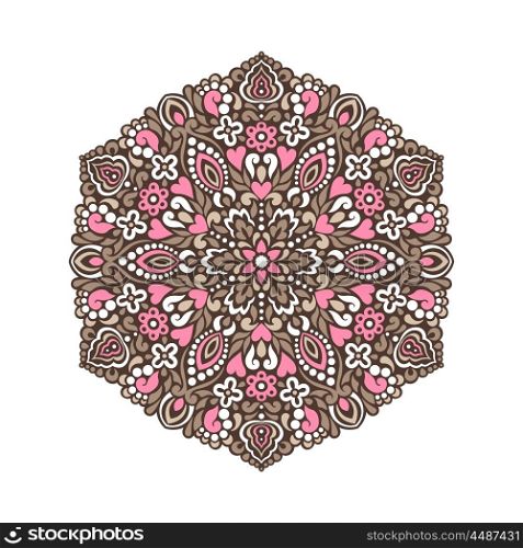 Abstract Flower Mandala. Decorative ethnic element for design.. Abstract Flower Mandala. Decorative ethnic element for design. Vector illustration.