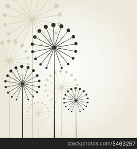 Abstract flower on a grey background. A vector illustration