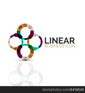 Abstract flower or star, linear thin line icon. Minimalistic business geometric shape symbol created with line segments. Abstract flower or star, linear thin line icon. Minimalistic business geometric shape symbol created with line segments. Vector illustration