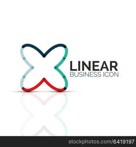 Abstract flower or star, linear thin line icon. Minimalistic business geometric shape symbol created with line segments. Abstract flower or star, linear thin line icon. Minimalistic business geometric shape symbol created with line segments. Vector illustration