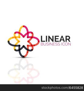 Abstract flower or star, linear thin line icon. Minimalistic business geometric shape symbol created with line segments. Abstract flower or star, linear thin line icon. Minimalistic business geometric shape symbol created with line segments. Vector illustration