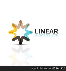 Abstract flower or star, linear thin line icon. Minimalistic business geometric shape symbol created with line segments. Abstract flower or star, linear thin line icon. Minimalistic business geometric shape symbol created with line segments. Vector illustration