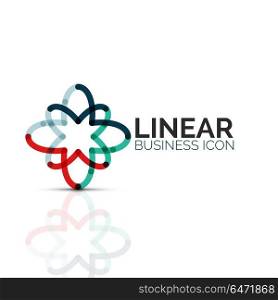 Abstract flower or star, linear thin line icon. Minimalistic business geometric shape symbol created with line segments. Abstract flower or star, linear thin line icon. Minimalistic business geometric shape symbol created with line segments. Vector illustration