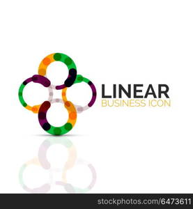 Abstract flower or star, linear thin line icon. Minimalistic business geometric shape symbol created with line segments. Abstract flower or star, linear thin line icon. Minimalistic business geometric shape symbol created with line segments. Vector illustration