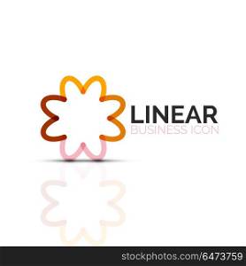 Abstract flower or star, linear thin line icon. Minimalistic business geometric shape symbol created with line segments. Abstract flower or star, linear thin line icon. Minimalistic business geometric shape symbol created with line segments. Vector illustration