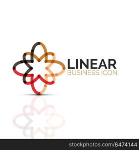 Abstract flower or star, linear thin line icon. Minimalistic business geometric shape symbol created with line segments. Abstract flower or star, linear thin line icon. Minimalistic business geometric shape symbol created with line segments. Vector illustration