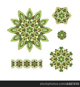 Abstract Flower Patterns. Decorative ethnic elements for design.. Abstract Flower Patterns. Decorative ethnic elements for design. Vector illustration.