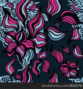 Abstract Flowers background. Seamless pattern vector illustration.