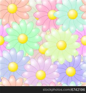 Abstract flowers colorful background. Seamless pattern. Vector illustration.