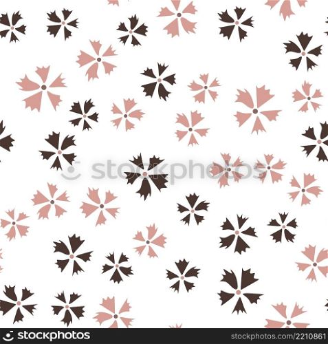 Abstract flowers on a white background. Vector seamless pattern. For fabric, baby clothes, background, textile, wrapping paper and other decoration.