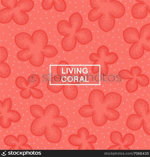 Abstract flowers pattern. Design in trendy stippling style. Vector template. Abstract flowers pattern