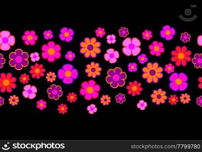 Abstract Flowers Seamless Vector Background