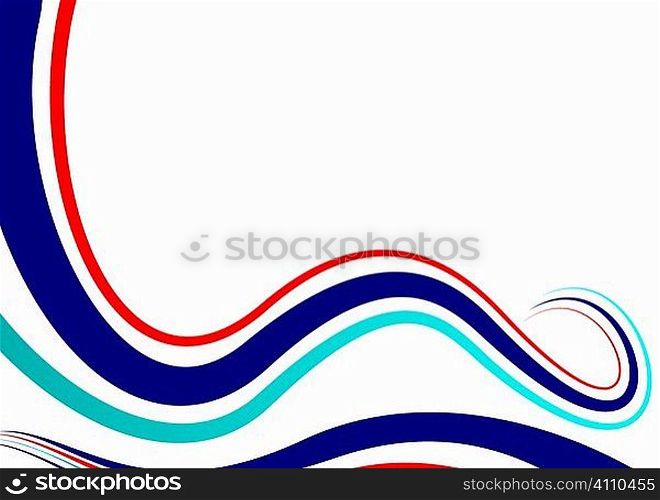 Abstract flowing background with red white and blue colors