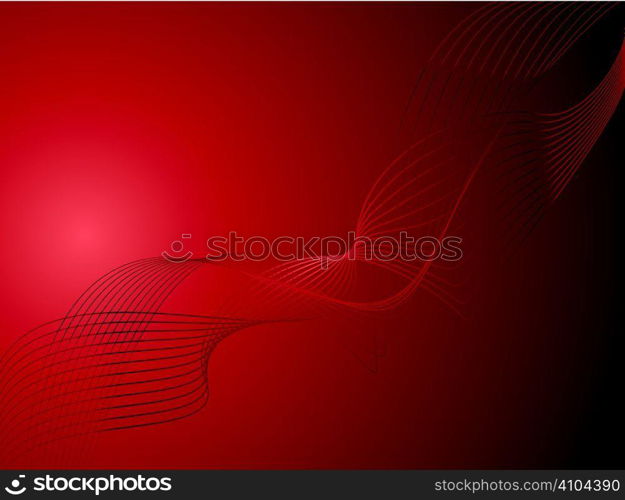 Abstract flowing red and black design with lines and a gradient background
