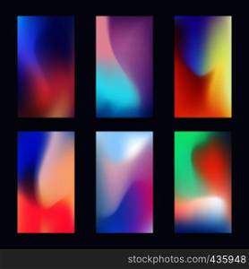 Abstract fluid 3d shapes vector trendy liquid colors backgrounds set. Banner and poster with colored fluid graphic composition illustration. Abstract fluid 3d shapes vector trendy liquid colors backgrounds set
