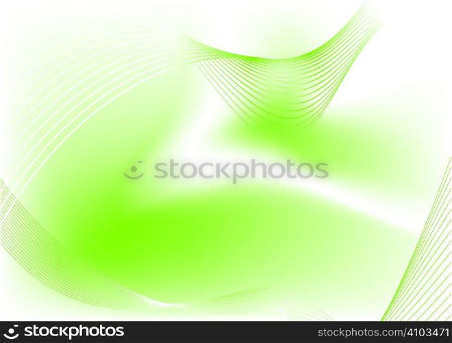 Abstract fluid background with a flowing design in green and black