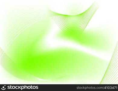 Abstract fluid background with a flowing design in green and black