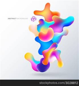 Abstract fluid colorful bubbles shapes overlap on white background. Vector illustration. Abstract fluid colorful bubbles shapes overlap on white backgrou