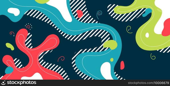 Abstract fluid colorful design of minimal splash design template. Decorative with trendy line style pattern background. illustration vector 
