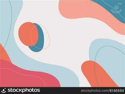 Abstract fluid doodle template design artwork. Overlapping design artwork of colorful background. Vector