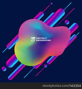 Abstract fluid modern style colorful 3d rounded diagonal shapes on pink and purple background. Geometric element. Vector illustration.