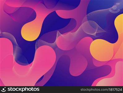 Abstract fluid or liquid gradient shape vibrant color background. Vector illustration