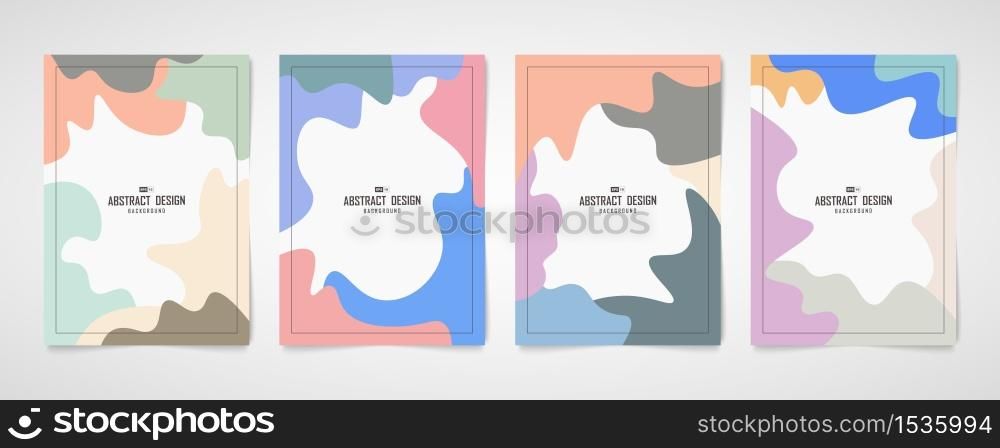 Abstract fluid shape design of colorful pastel brochure background set. Use for ad, poster, artwork, print, brochure. illustration vector eps10