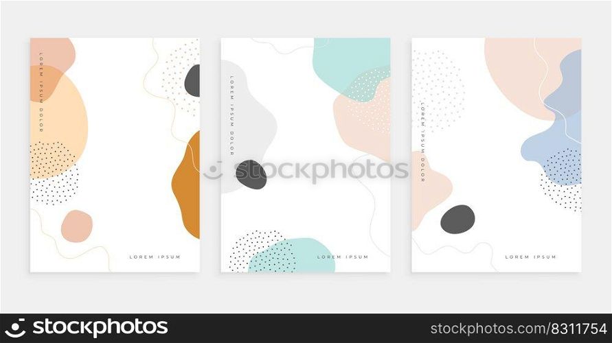abstract fluid shape memphis style poster design templates