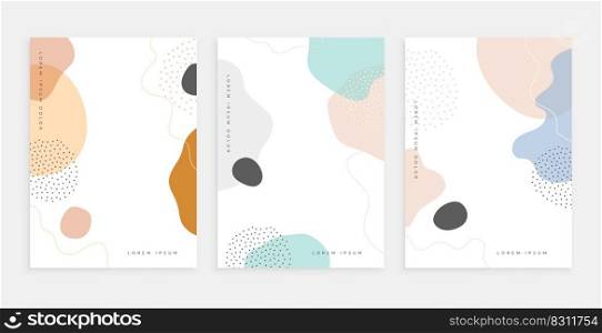 abstract fluid shape memphis style poster design templates
