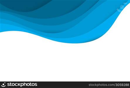 Abstract fluids wave paper style with blank white banner background vector illustration