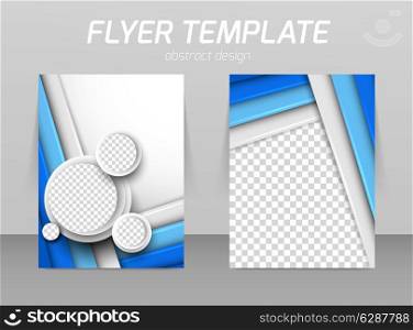 Abstract flyer template design with circles and straight lines
