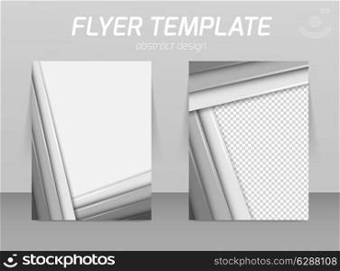 Abstract flyer template design with gray lines